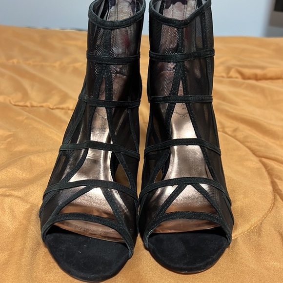 Ted Baker XSTAL Black Mesh Peep Toe Ankle Boots 39.5 - Picture 7 of 7